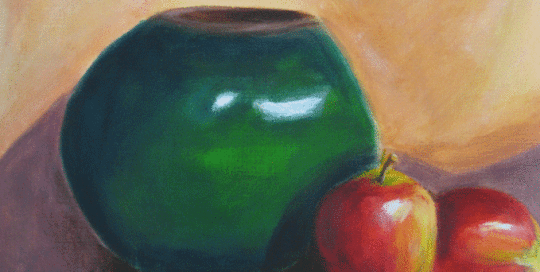 Acrylic Still Life Painting: Green Vase | CleeSF